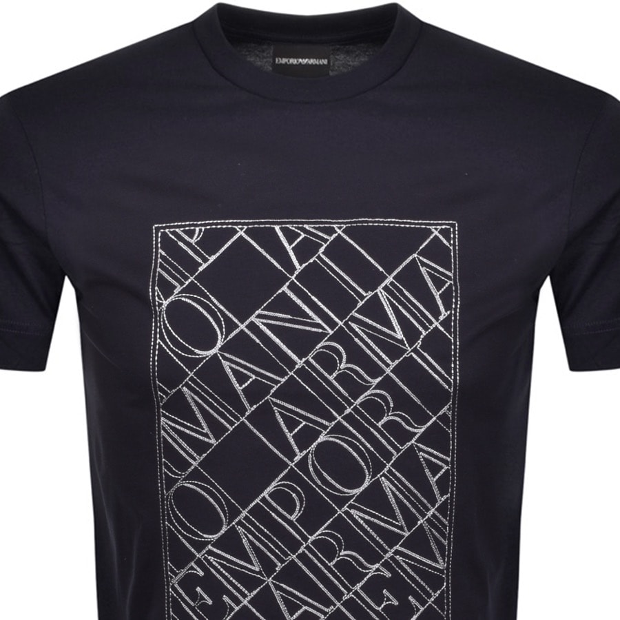 Alternative Image for ProductEmporio Armani Crew Neck Logo T Shirt Navy2